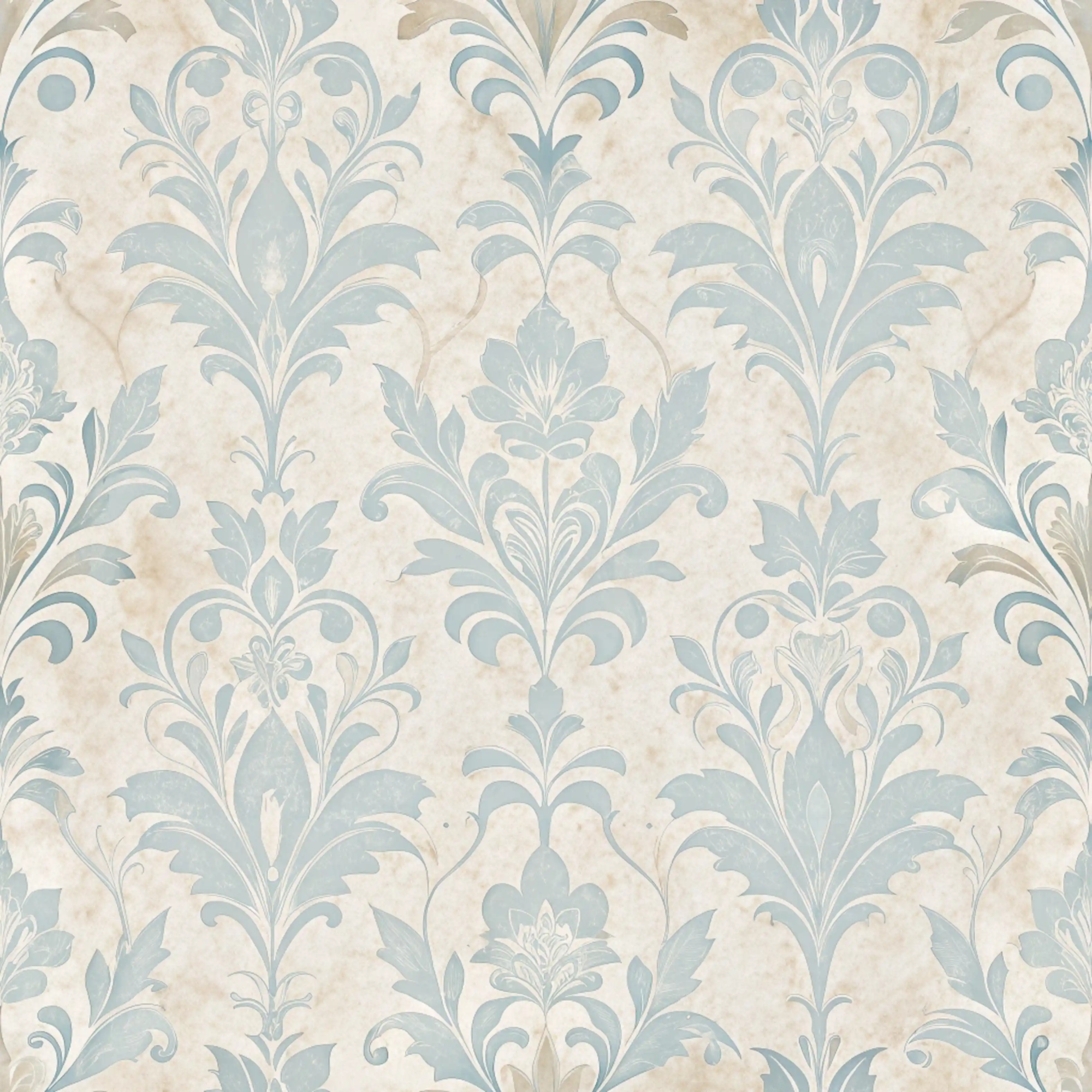 Blush and Blue Damask